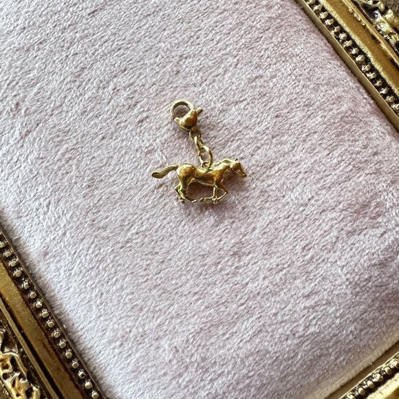 Horse Charm 18K PVD Gold Stainless Steel W/ Lobster Claw Clasp For Bracelets - Picture 13 of 14